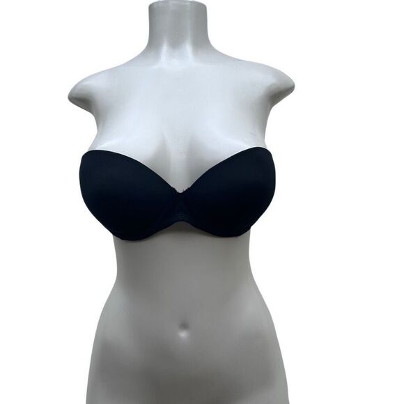 Calvin Klein Perfectly Fit Strapless Push-up Bra Women's Sz 34B Black Underwire - Picture 3 of 8